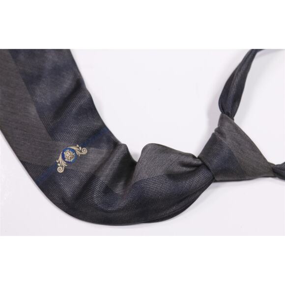 Versace Vintage 90's Gray Black Silk Necktie Tie